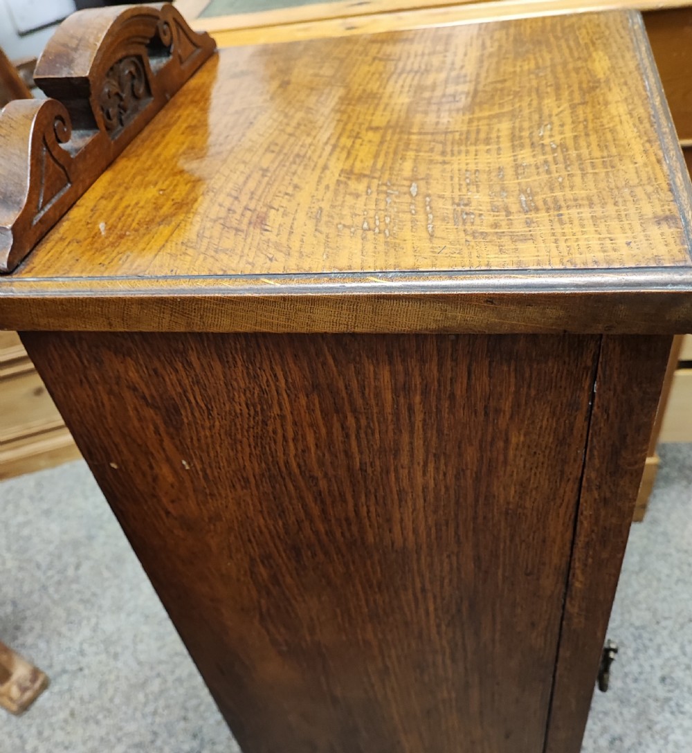 A fine burr Oak bedside cabinet. View VII