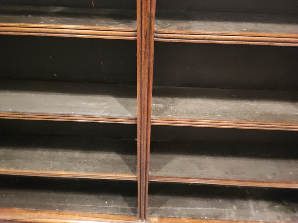 Regency rosewood open bookcase with original white marble top. View XIII