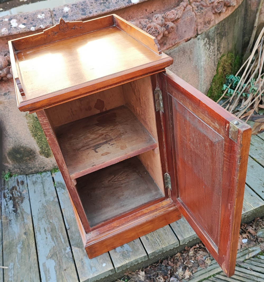 A quality Victorian Scottish satinwood bedside cabinet. View XI