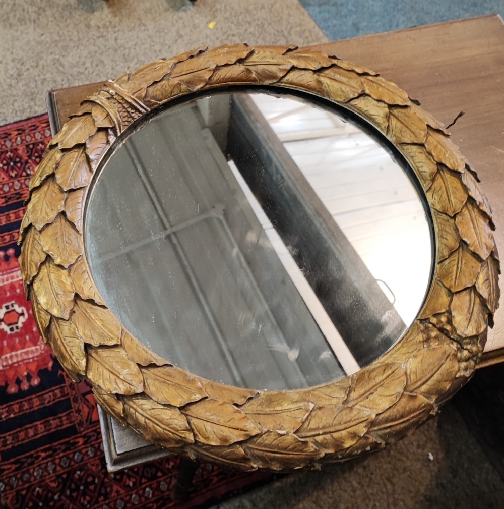 Regency carved giltwood wreath mirror. View VII