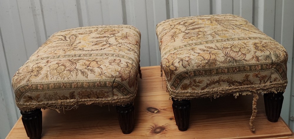 A pair of Regency rosewood foot stools  View II