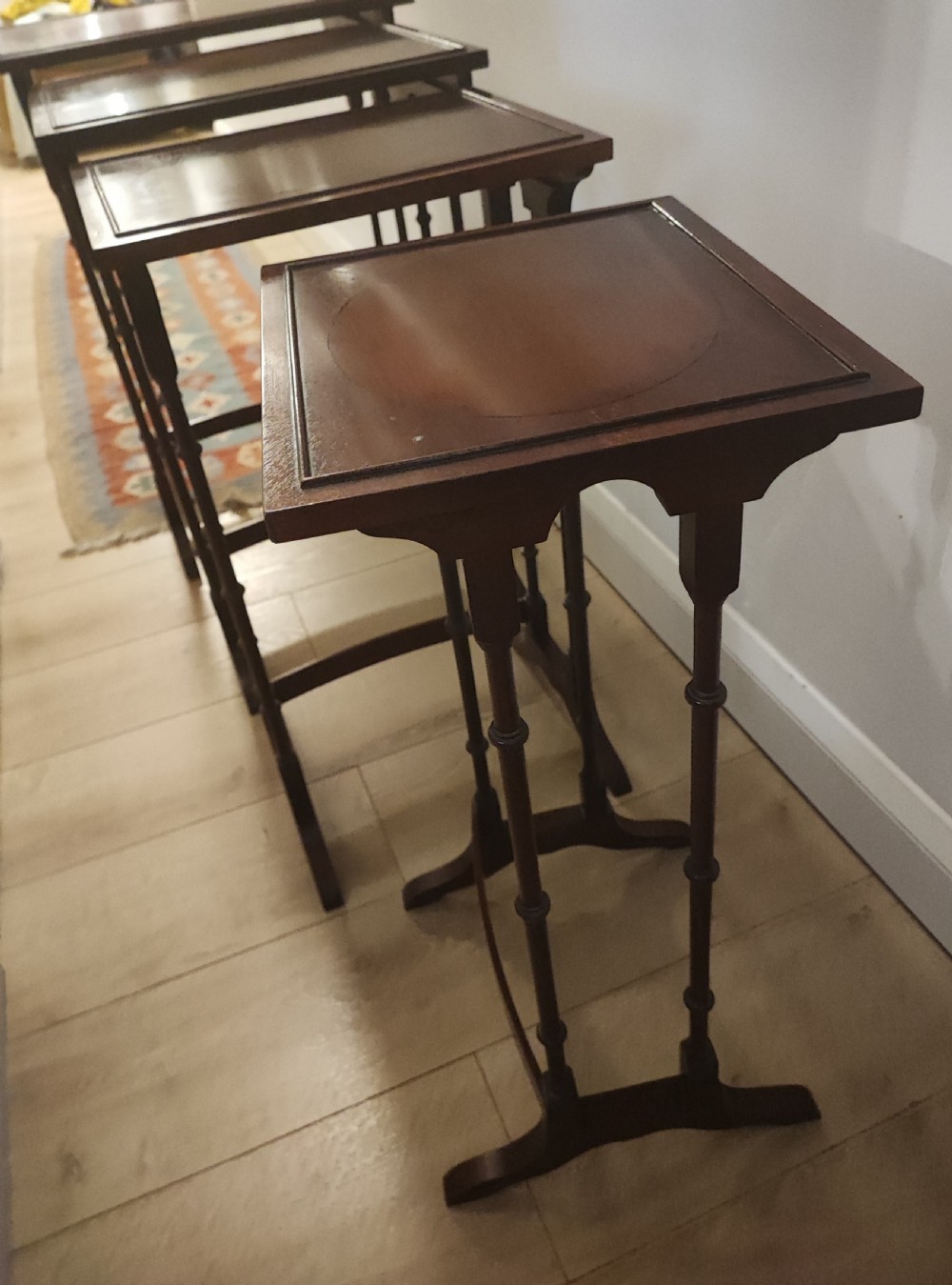 Mahogany quarteto of tables in the George III style. View III
