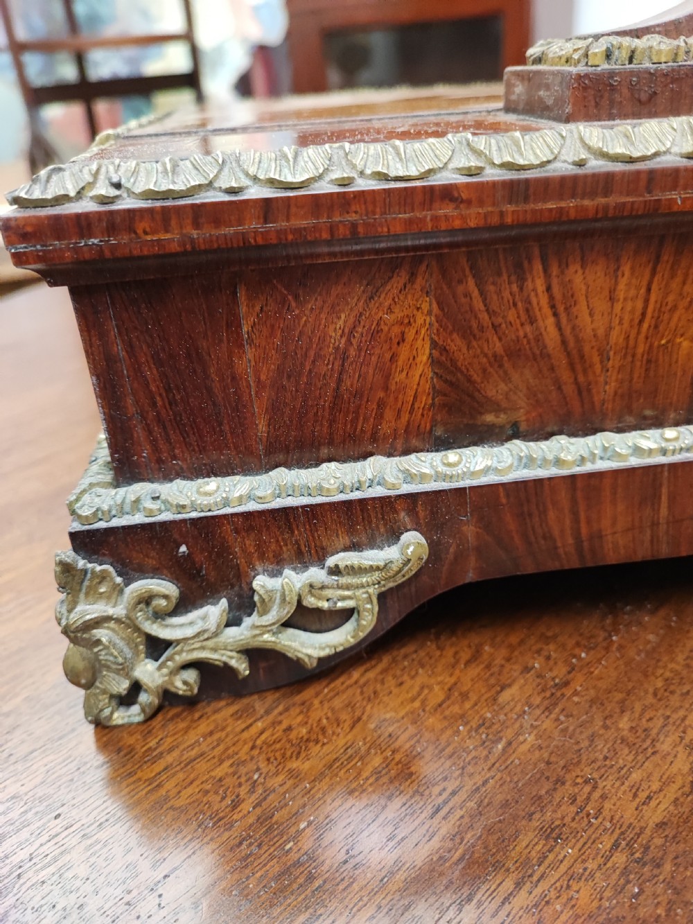 A fine French Kingwood and ormolu dressing mirror. View III