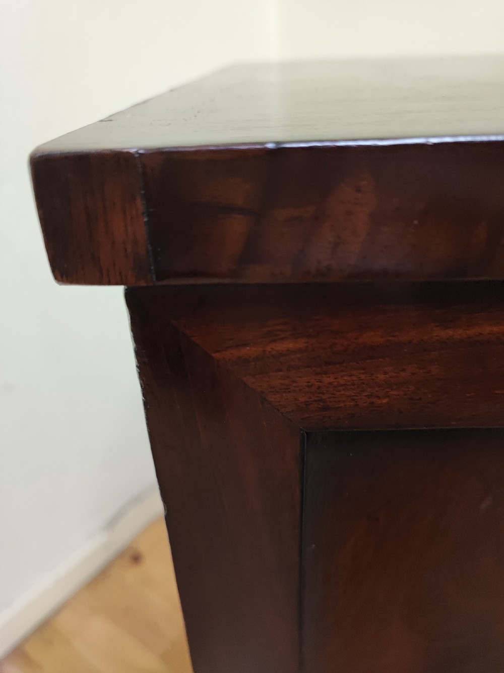 A pair of Regency mahogany bedside cabinets. View V