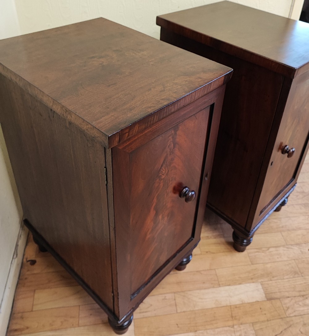 A pair of Regency mahogany bedside cabinets. View VI