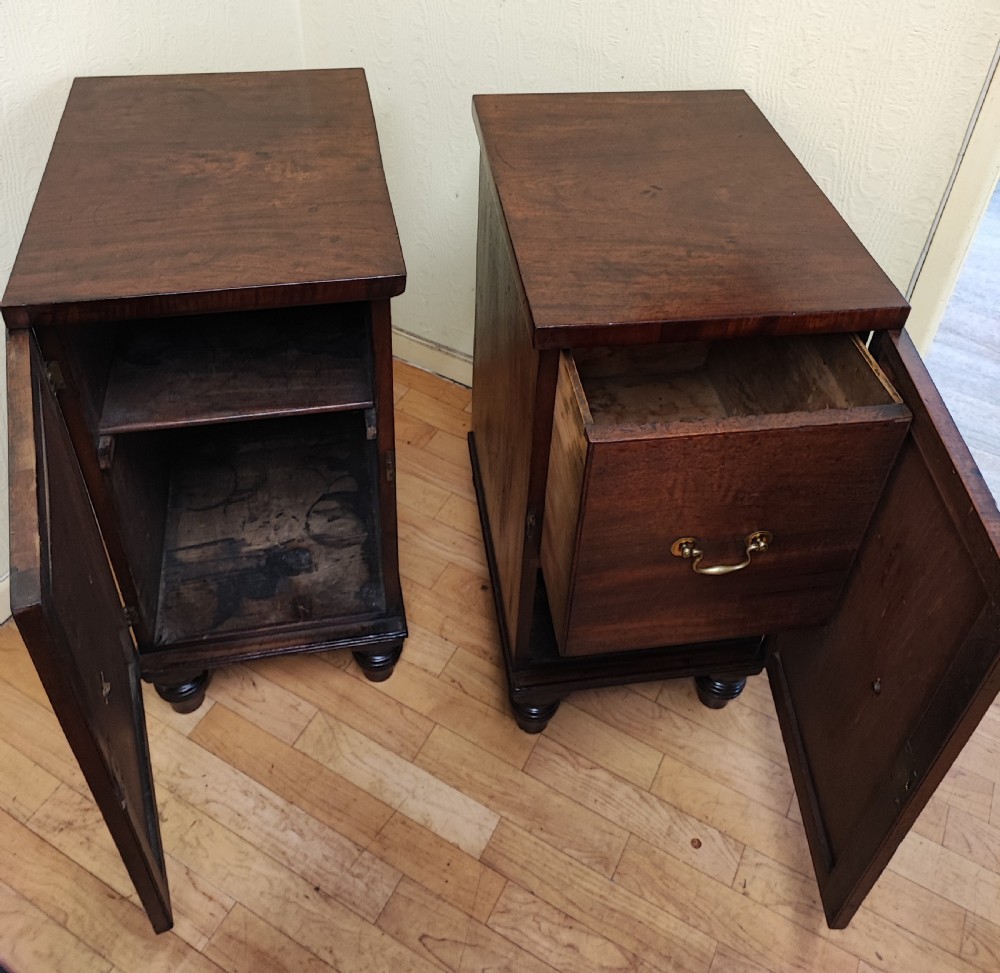 A pair of Regency mahogany bedside cabinets. View XII