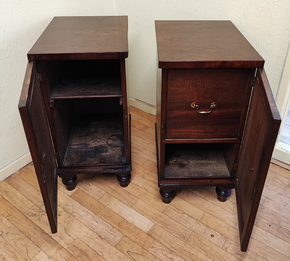 A pair of Regency mahogany bedside cabinets. View XIII