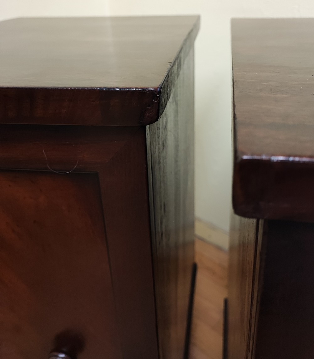 A pair of Regency mahogany bedside cabinets. View XV