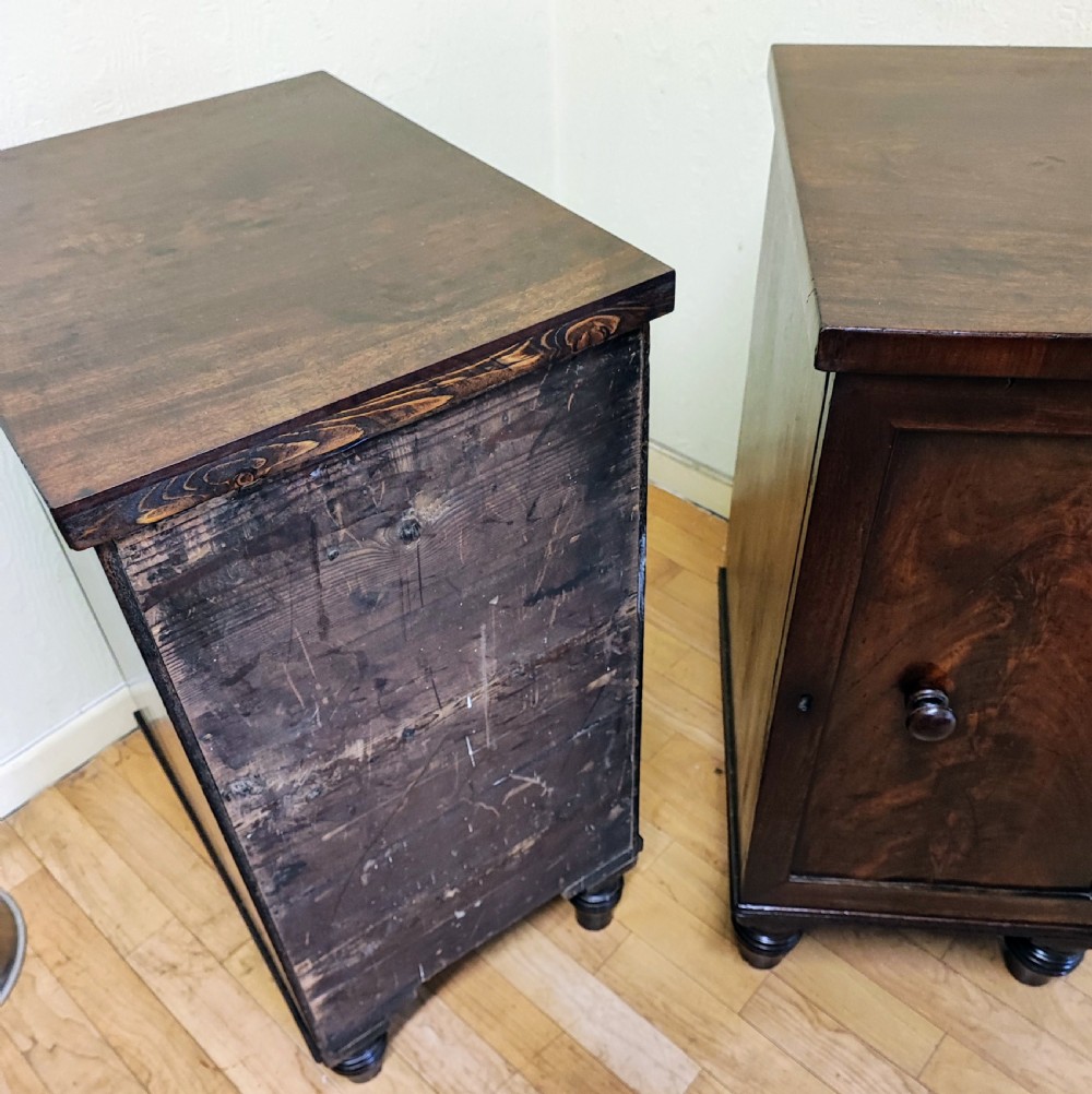 A pair of Regency mahogany bedside cabinets. View XVII