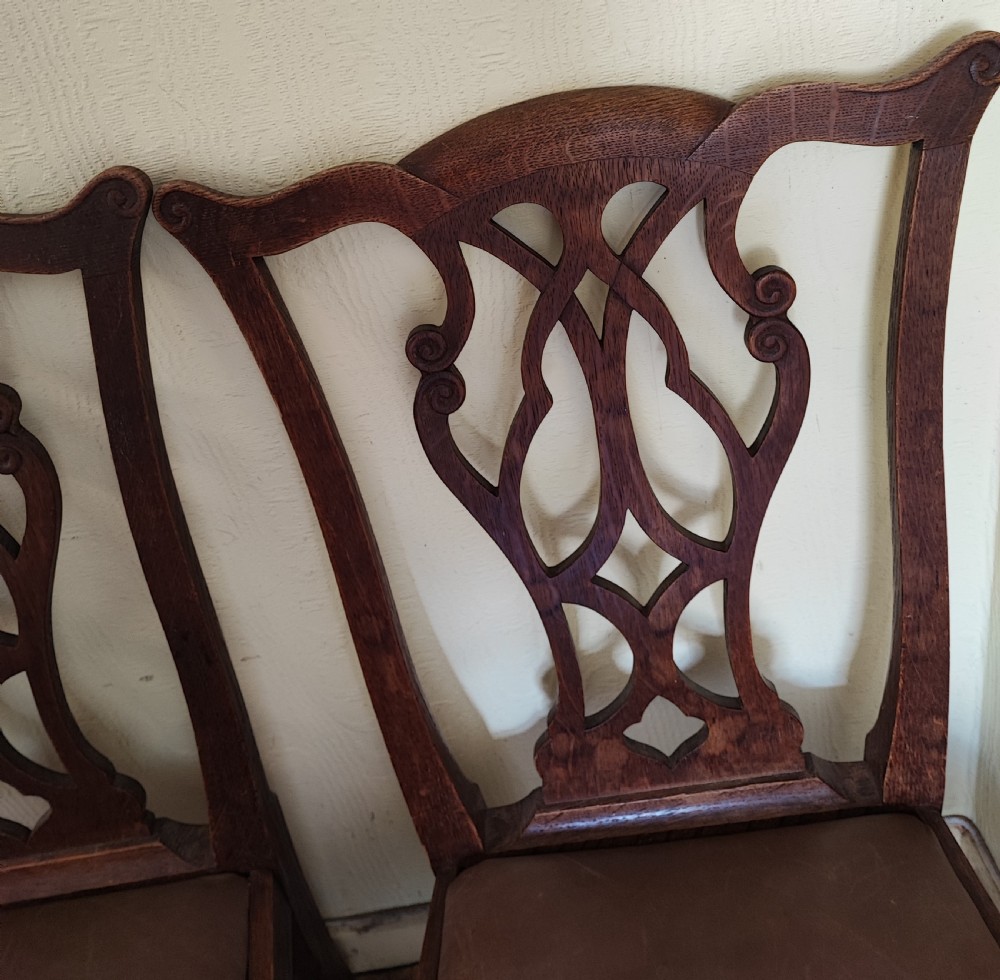 Antique pair of oak nursery chairs in the George III style. View VII