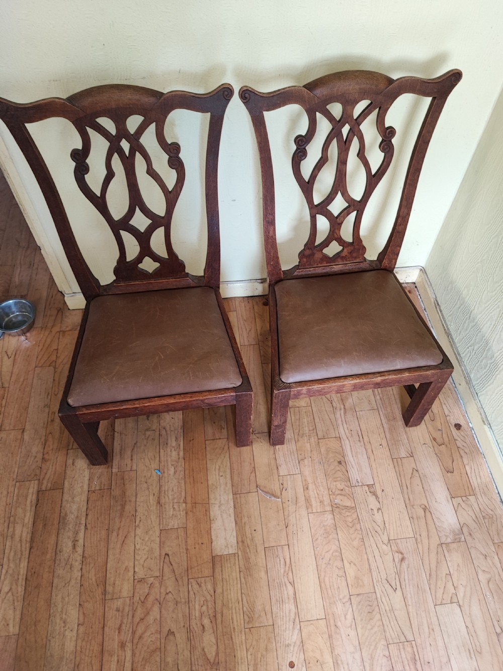 Antique pair of oak nursery chairs in the George III style. View XII