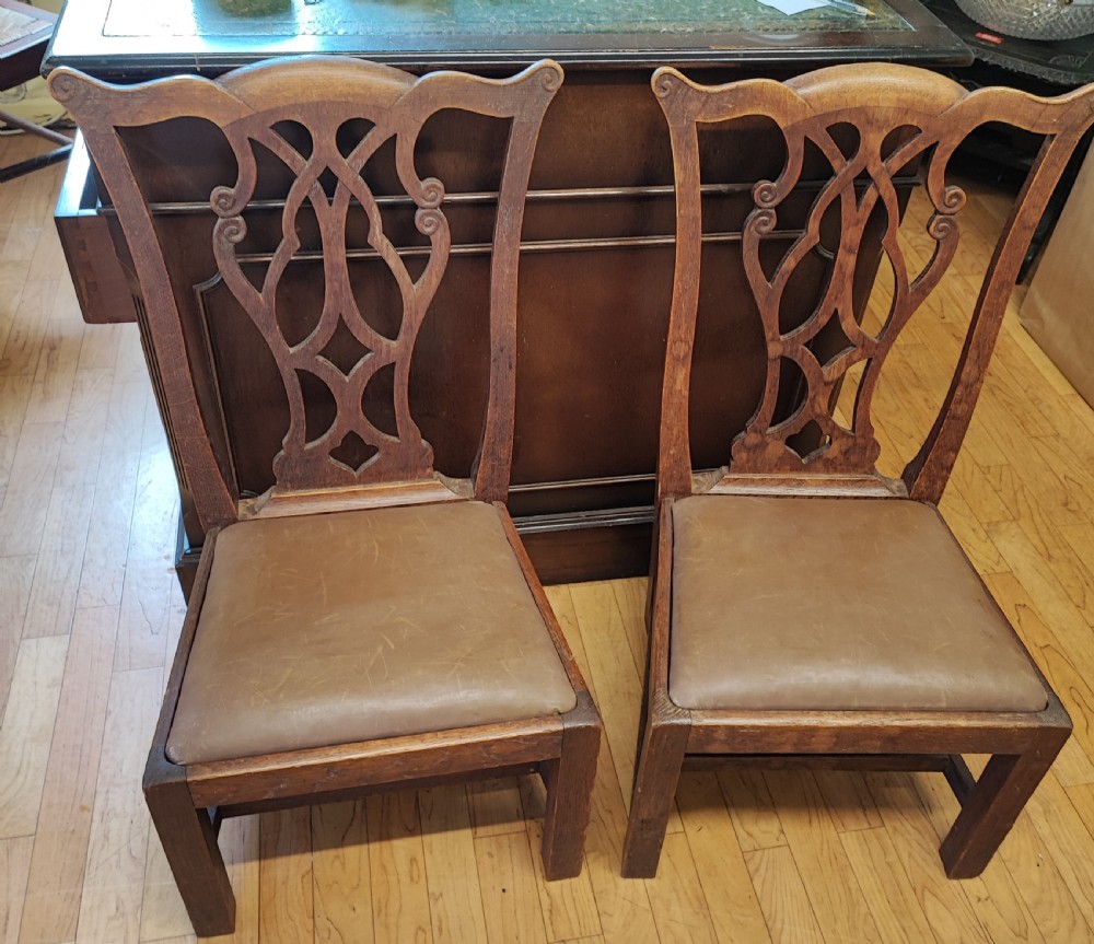 Antique pair of oak nursery chairs in the George III style. View XIV