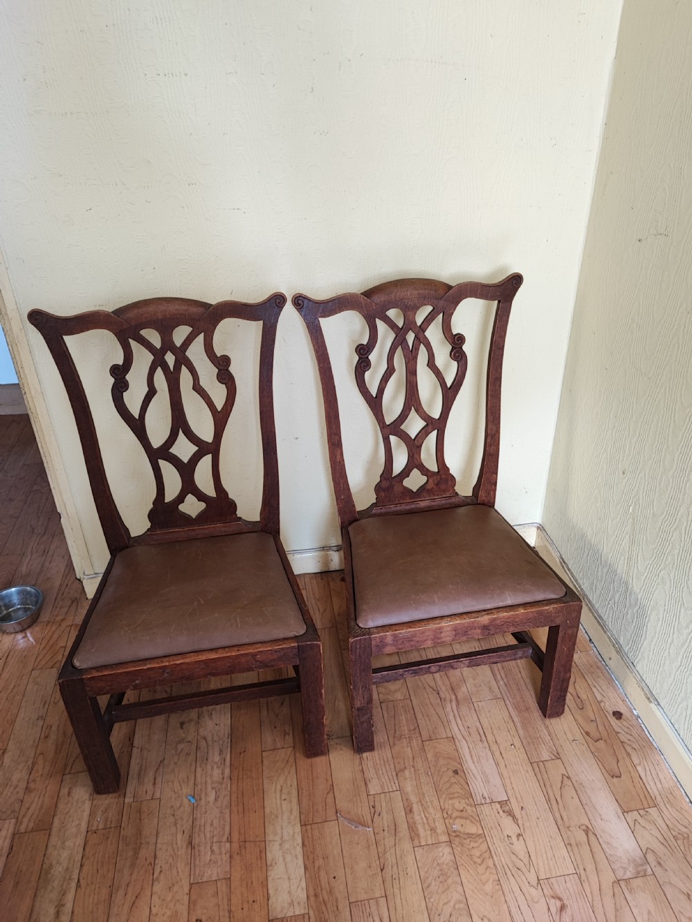 Antique pair of oak nursery chairs in the George III style. View XV