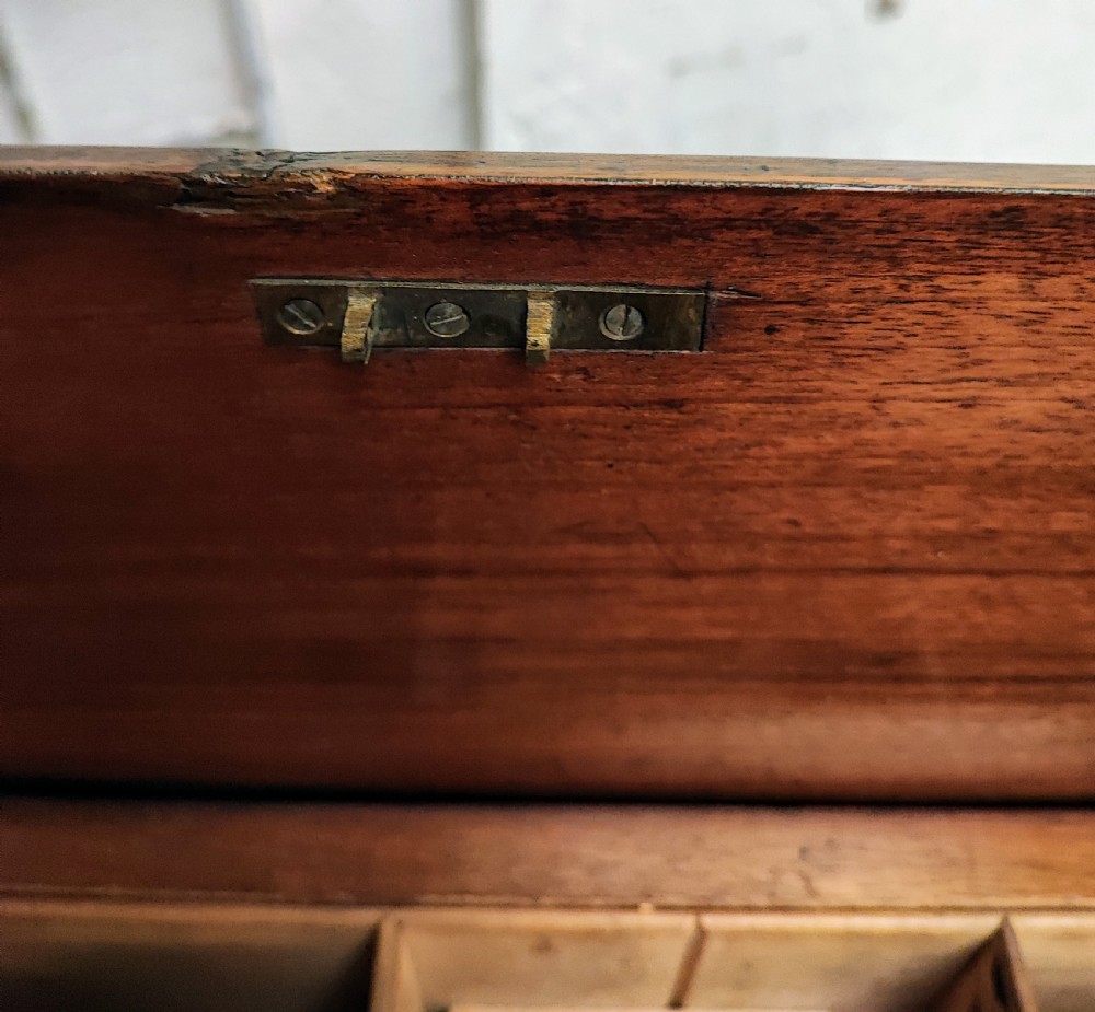 Victorian inlaid burr walnut Davenport. View X