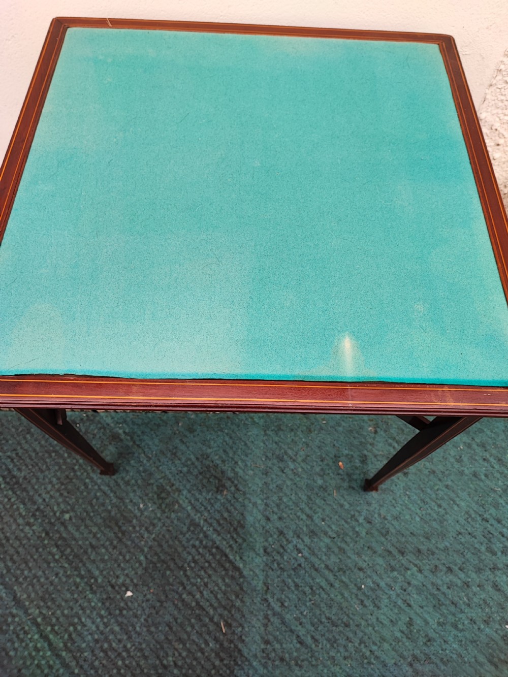 Edwardian inlaid folding card or games table. View II