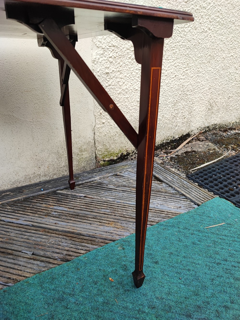 Edwardian inlaid folding card or games table. View IV