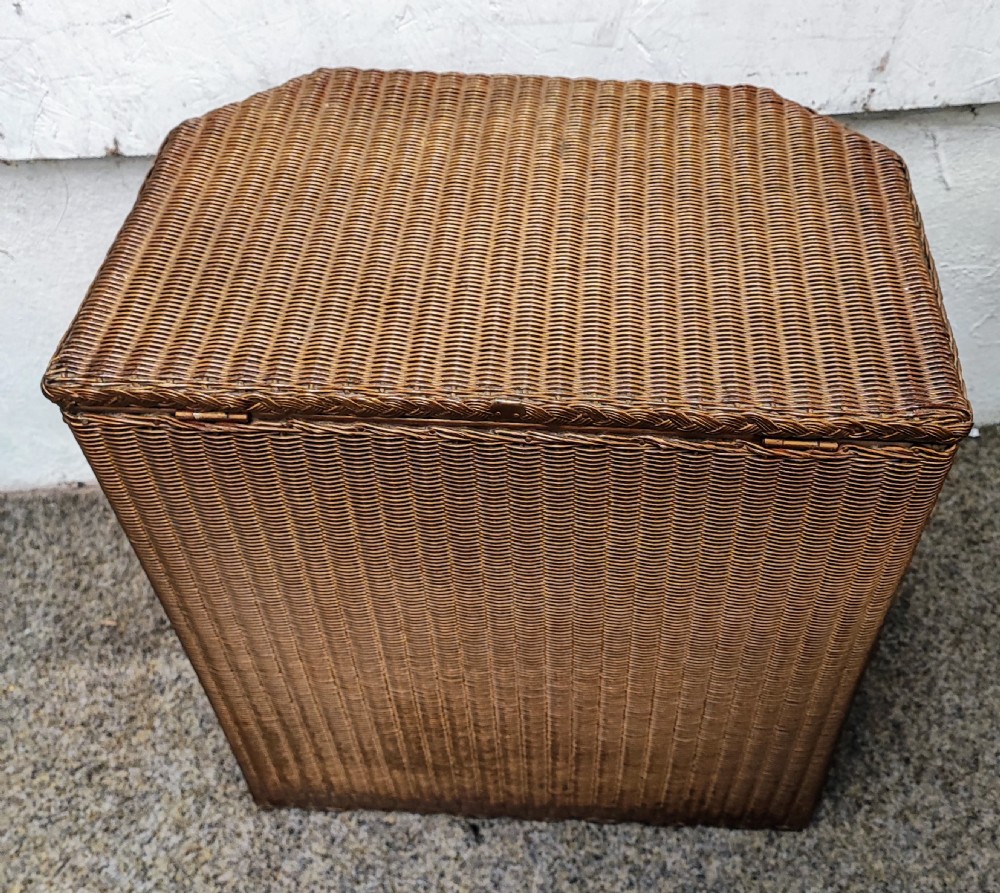 Antique Lloyd loom chair and laundry basket. View X
