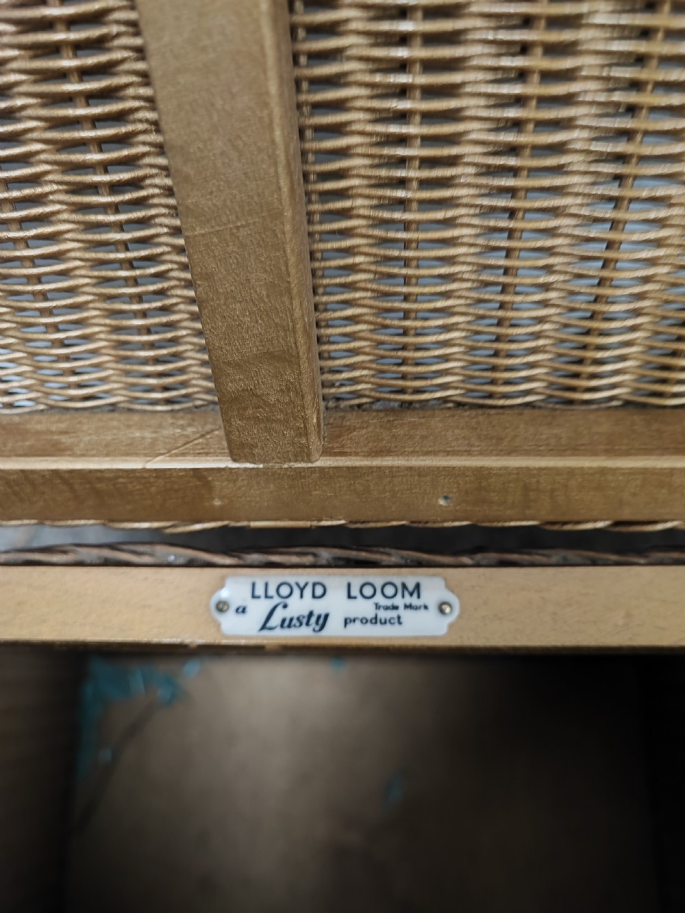 Antique Lloyd loom chair and laundry basket. View XVIII