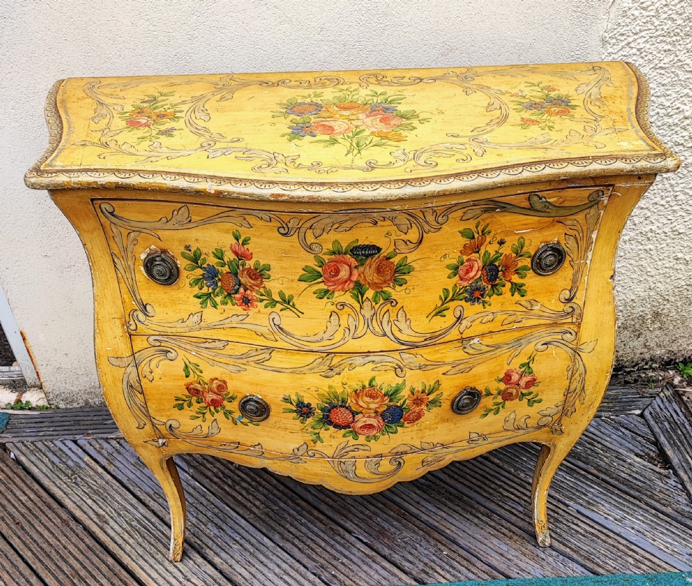 Antique painted Italian, Venetian commode.