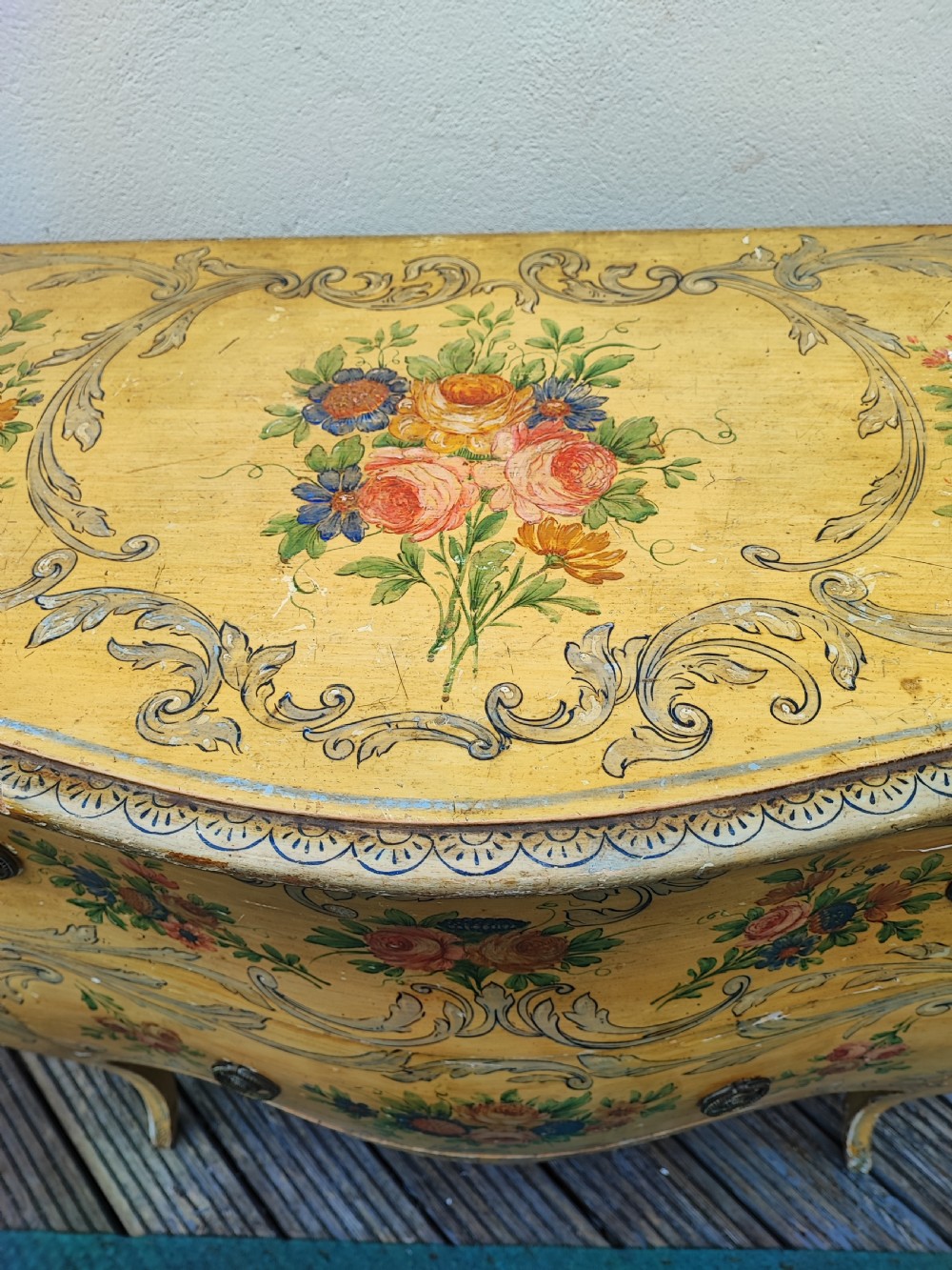 Antique painted Italian, Venetian commode. View III