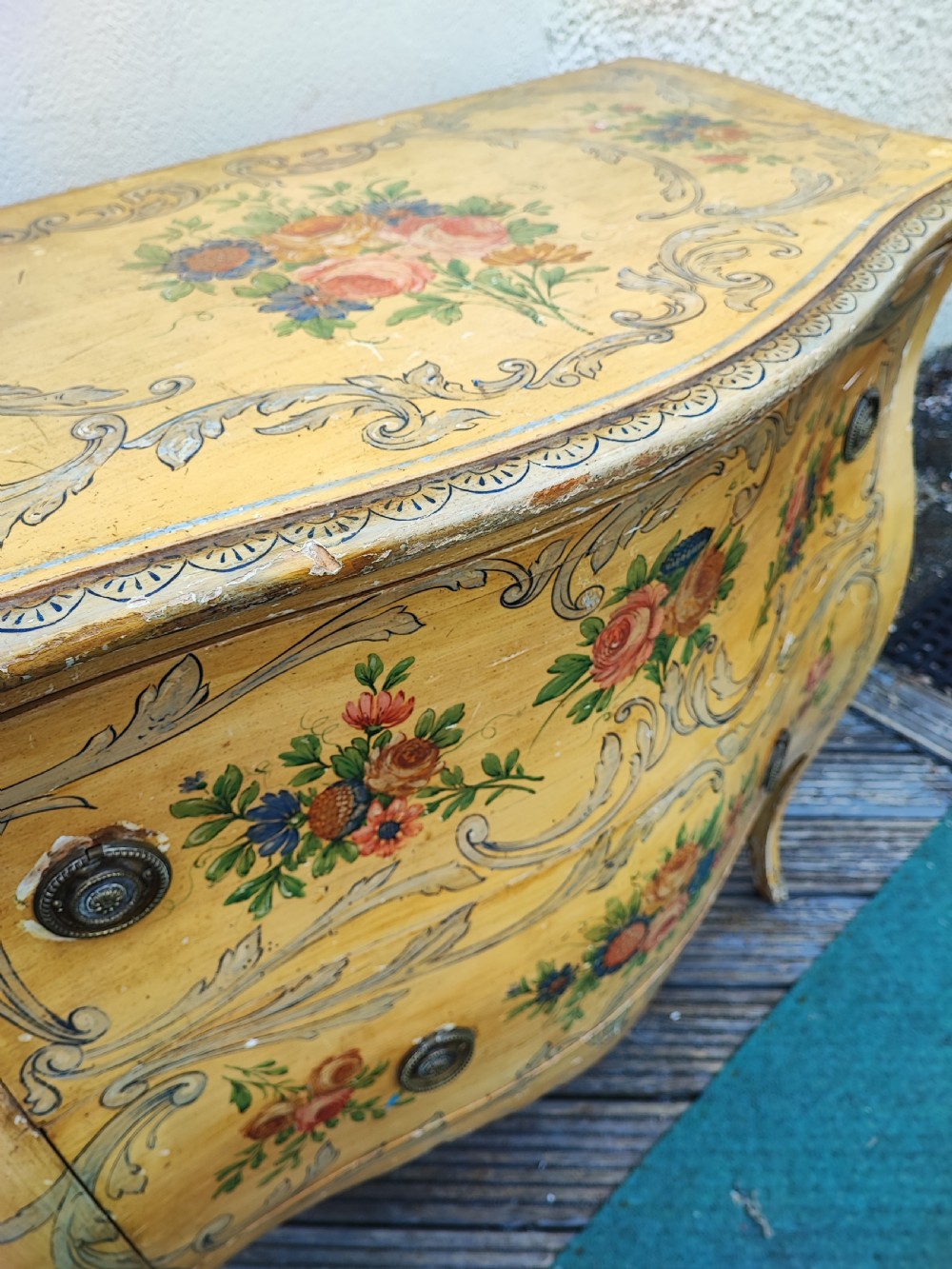 Antique painted Italian, Venetian commode. View IV