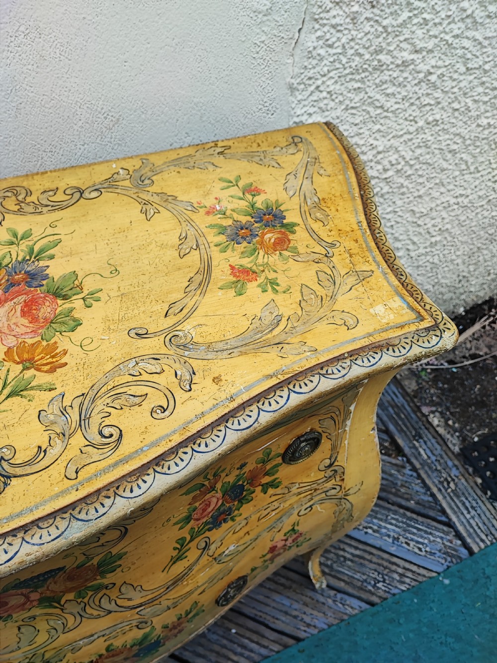 Antique painted Italian, Venetian commode. View VI