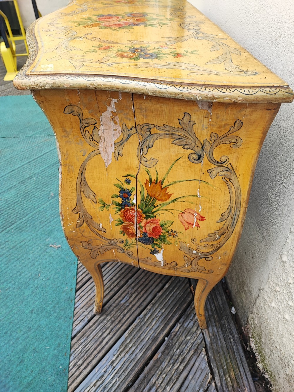 Antique painted Italian, Venetian commode. View VIII