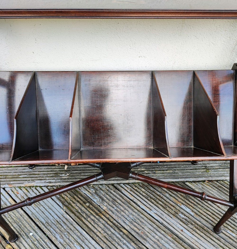 Edwardian mahogany library book trough , in the George III style. View XI
