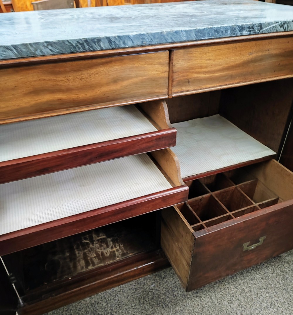 A fine Regency marble top mahogany side cabinet. View XII