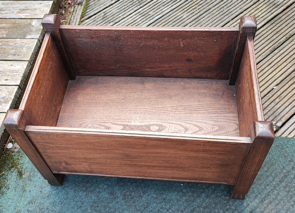 Antique chestnut log trough. View V