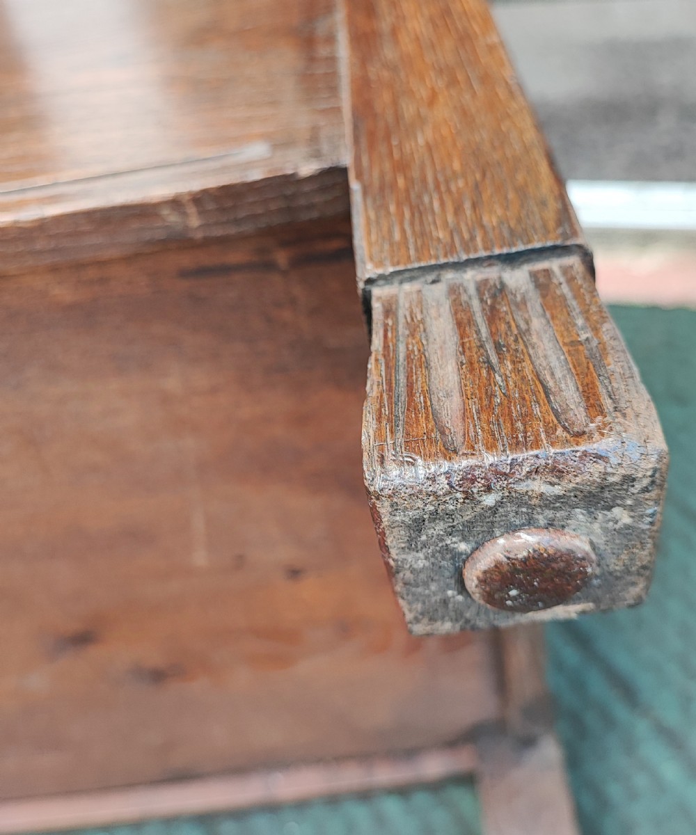 Antique chestnut log trough. View VI
