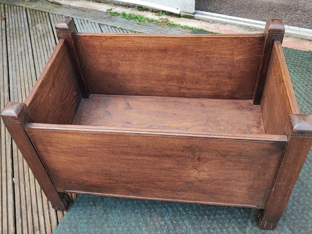Antique chestnut log trough. View VIII