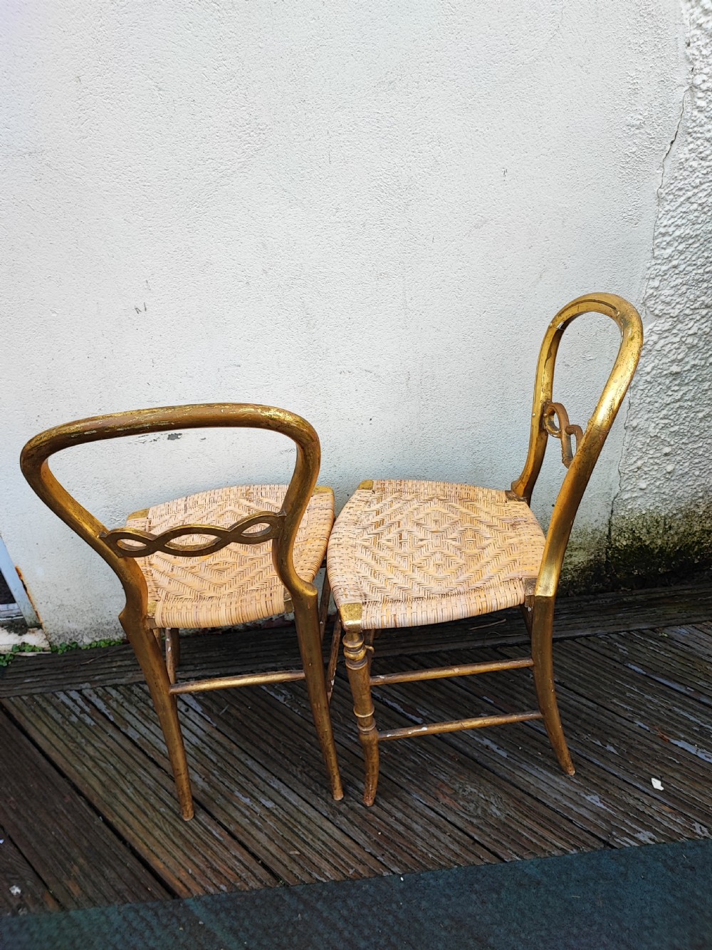 A pretty pair of Victorian giltwood bedroom chairs  View II