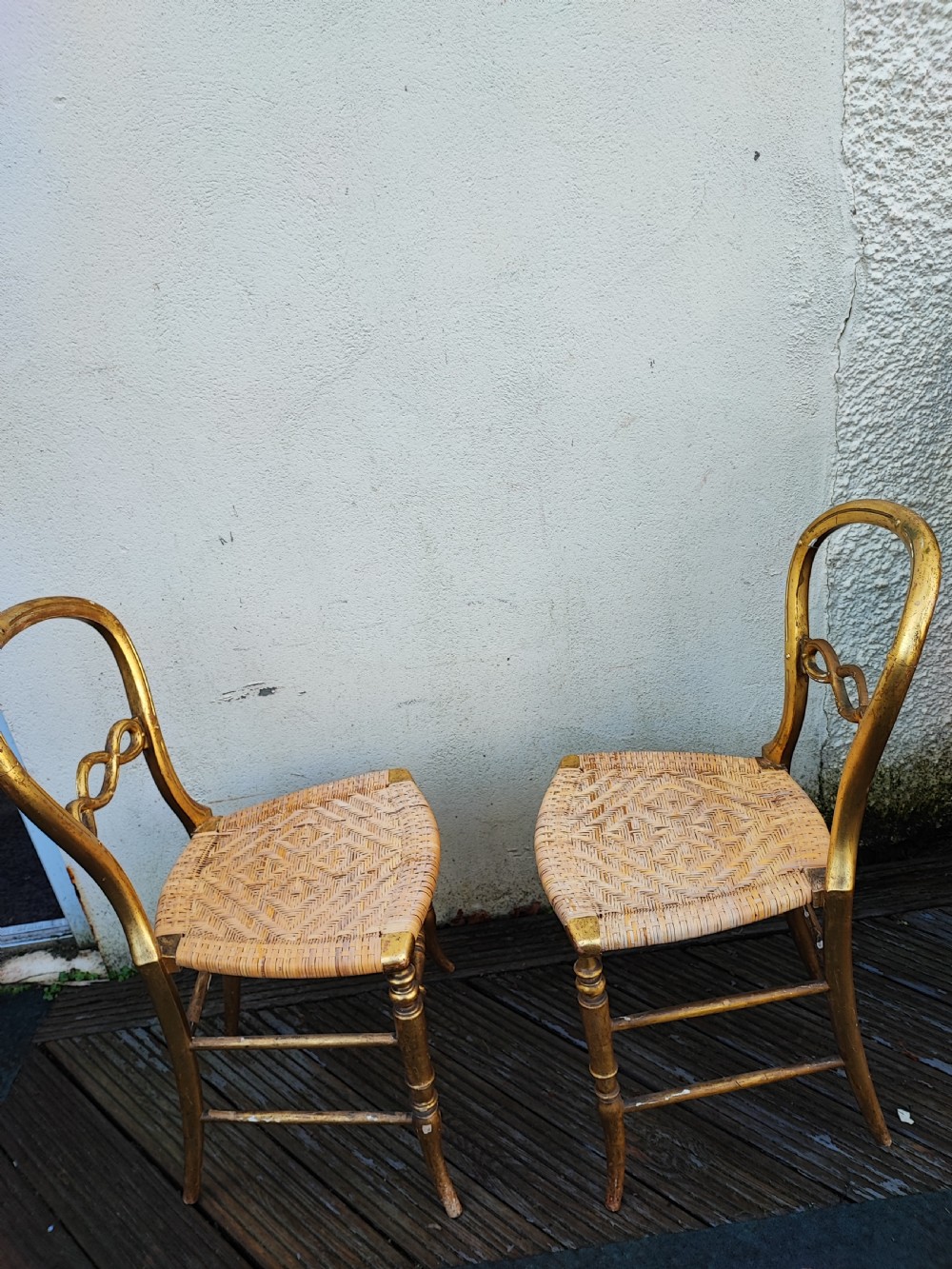 A pretty pair of Victorian giltwood bedroom chairs  View III