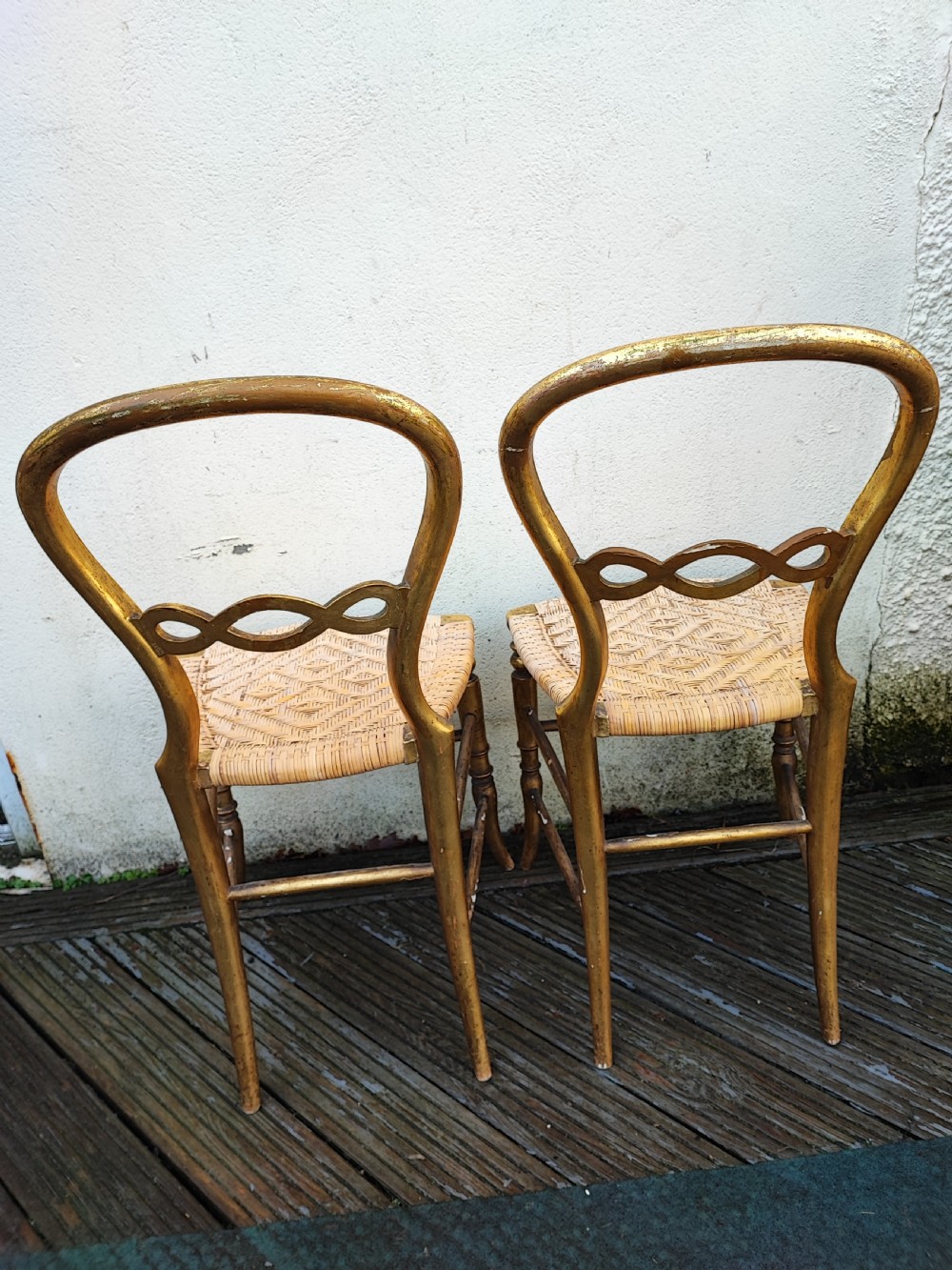 A pretty pair of Victorian giltwood bedroom chairs  View XI