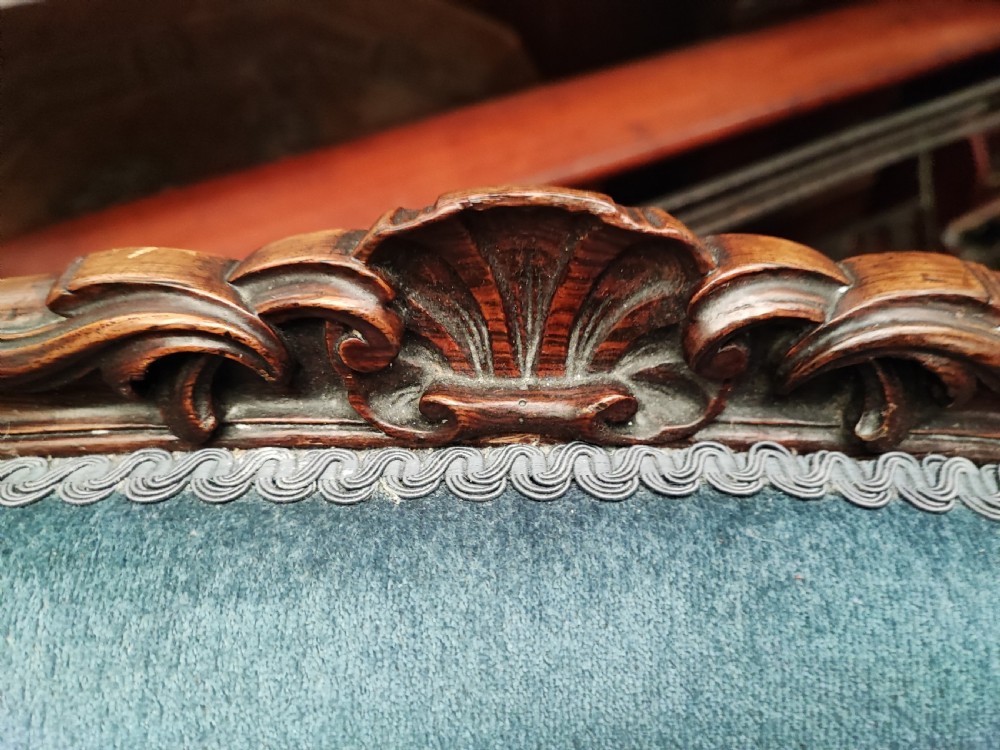 Victorian rosewood cameo back sofa. View V
