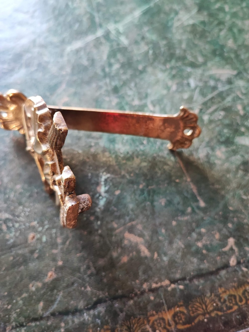 Antique Pendle Witch brass door knocker. View III