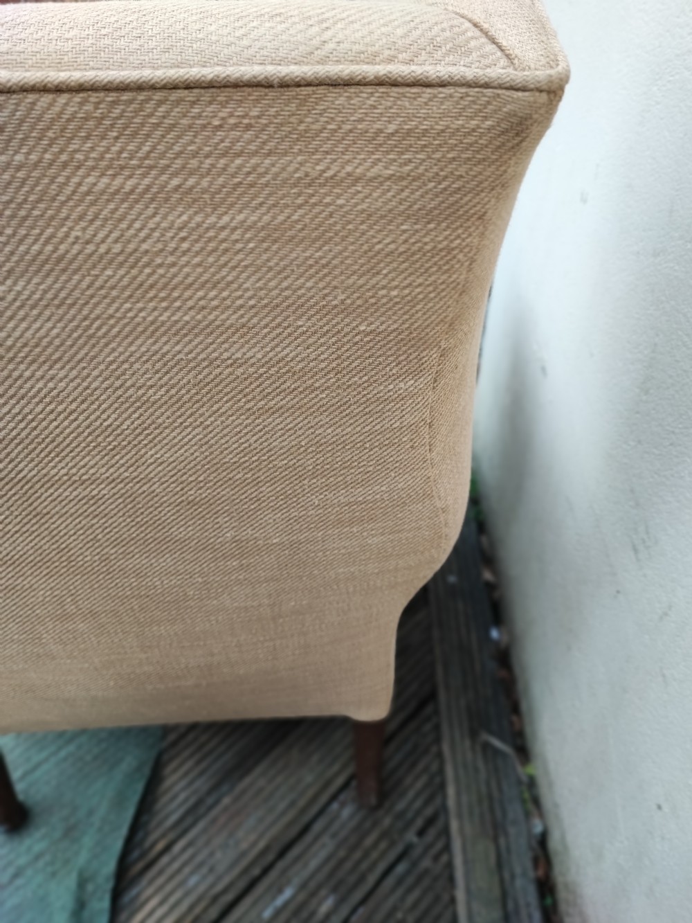 A 19c carved mahogany wing chair. View VII