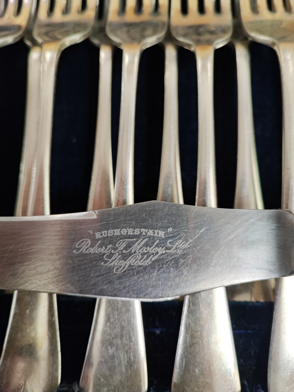Antique canteen of cutlery for 6 place settings. View II
