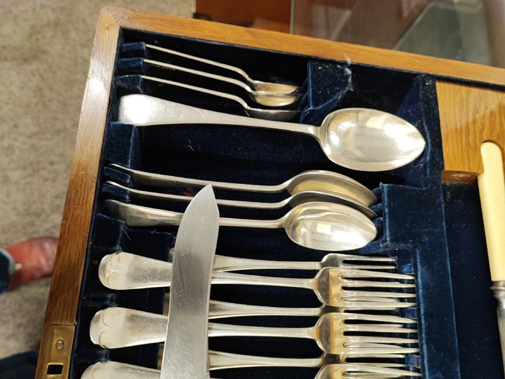 Antique canteen of cutlery for 6 place settings. View III