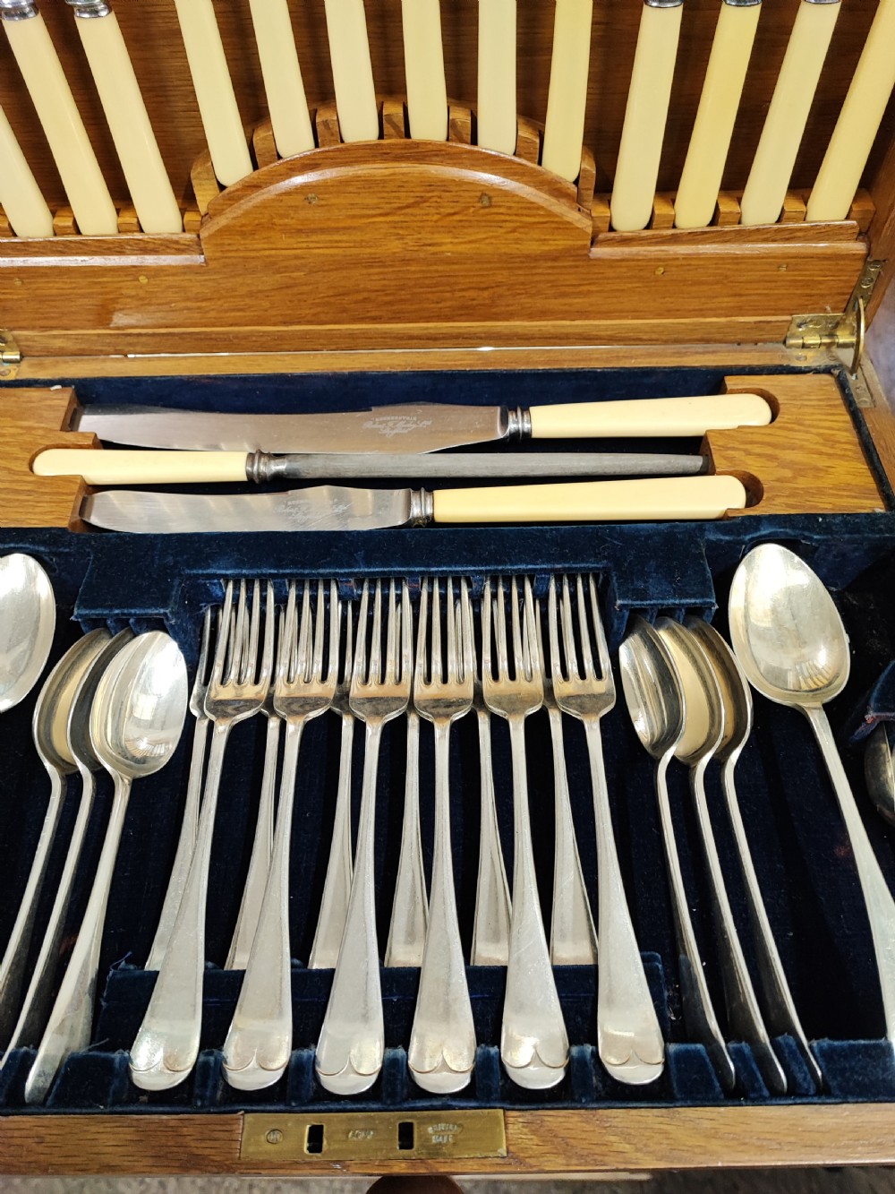 Antique canteen of cutlery for 6 place settings. View VII