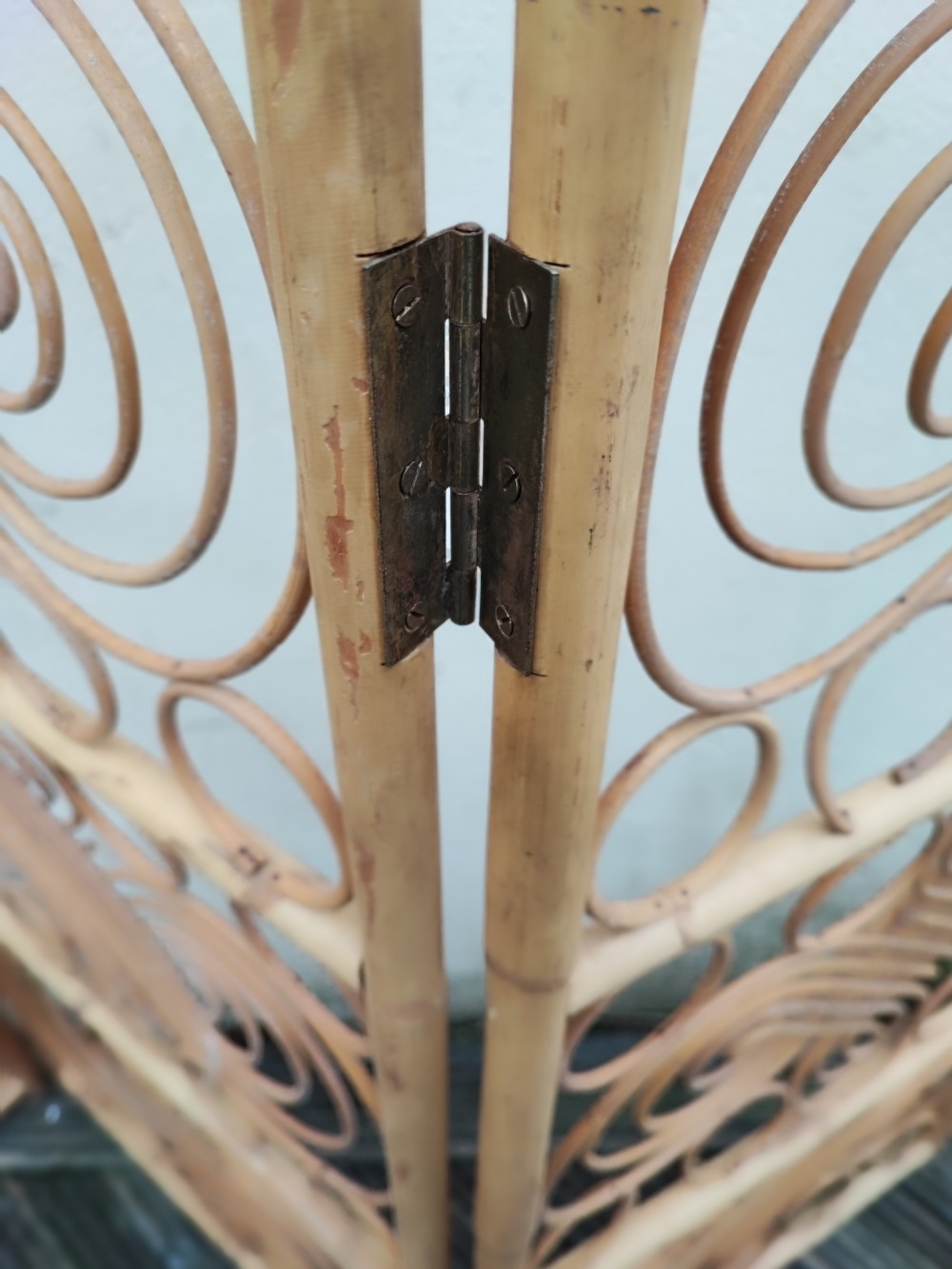 A decorative 3 fold bamboo screen. View II
