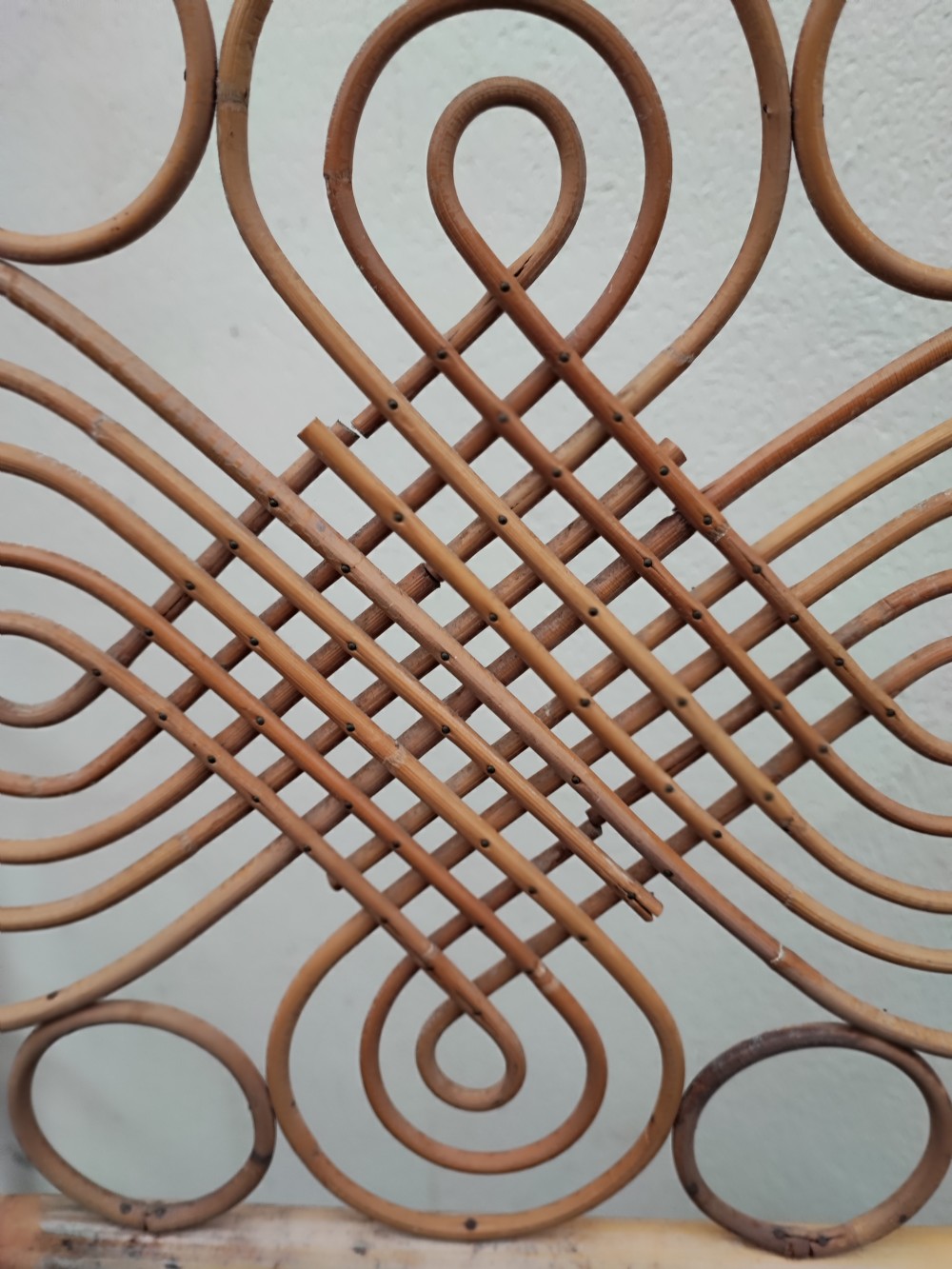 A decorative 3 fold bamboo screen. View V