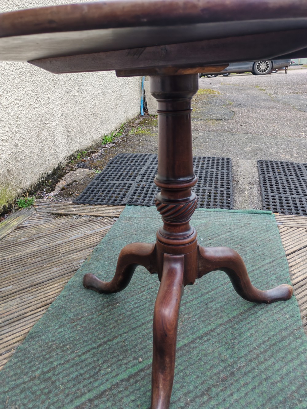 Georgian mahogany tripod table. View IX