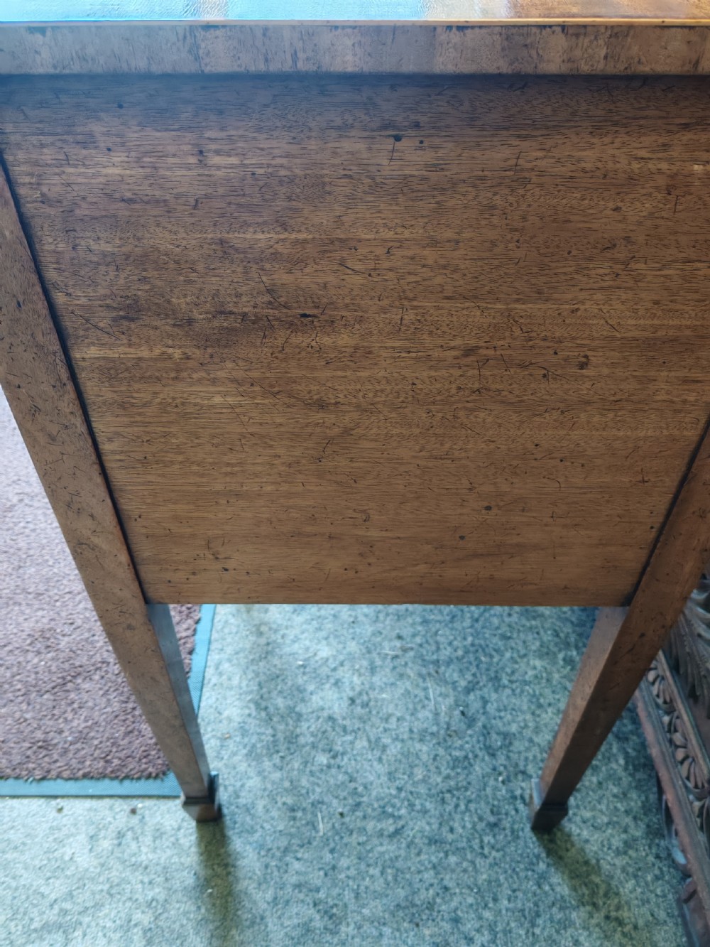 Antique mahogany, serpentine and inlaid sideboard in the George III style. View VII