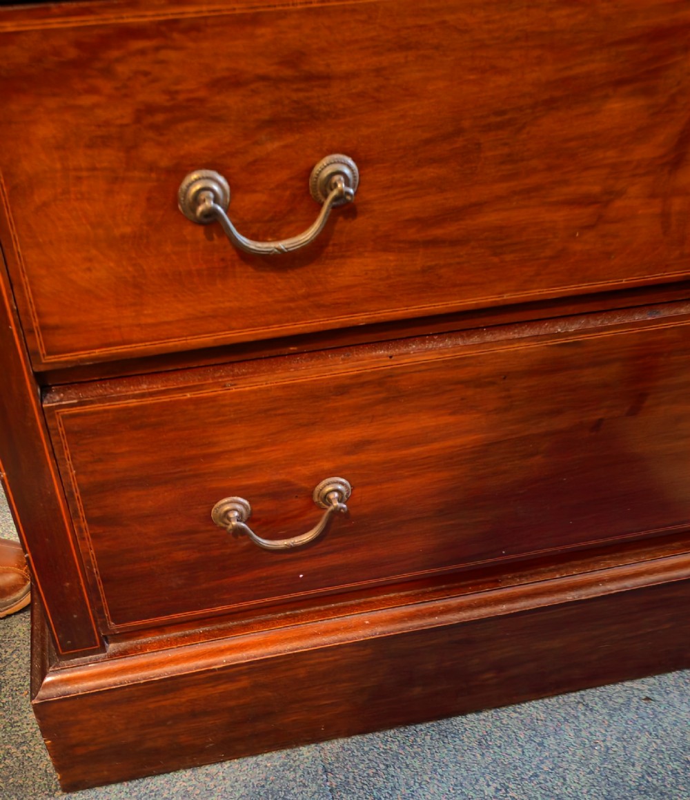 Edwardian inlaid mahogany chest of drawers. View XIII