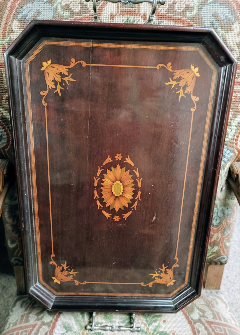 Edwardian inlaid tray of good quality. View IV