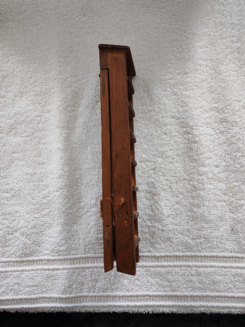 Antique set of miniature pine step ladders. View III