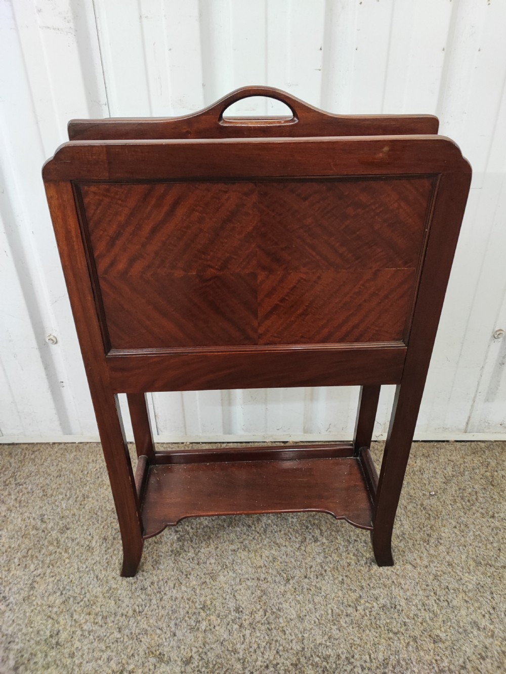 A quality antique mahogany magazine or paper rack. View III