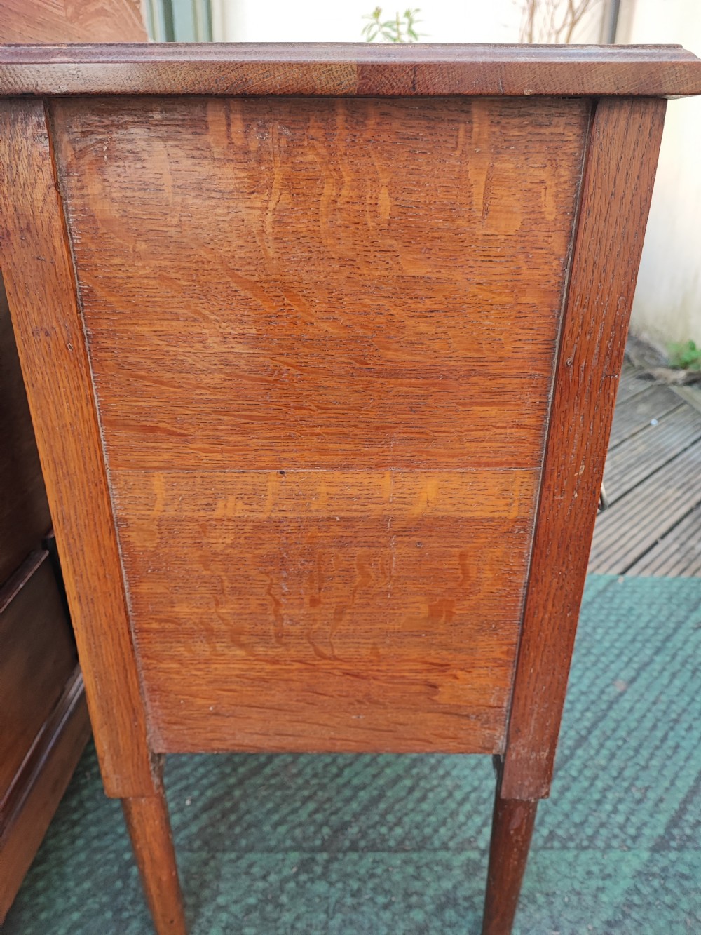 Art's and crafts oak bedside cabinet. View III
